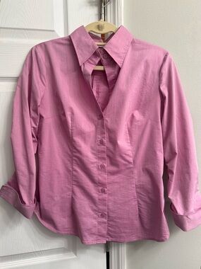 New York & Company Pink Button-Down Shirt